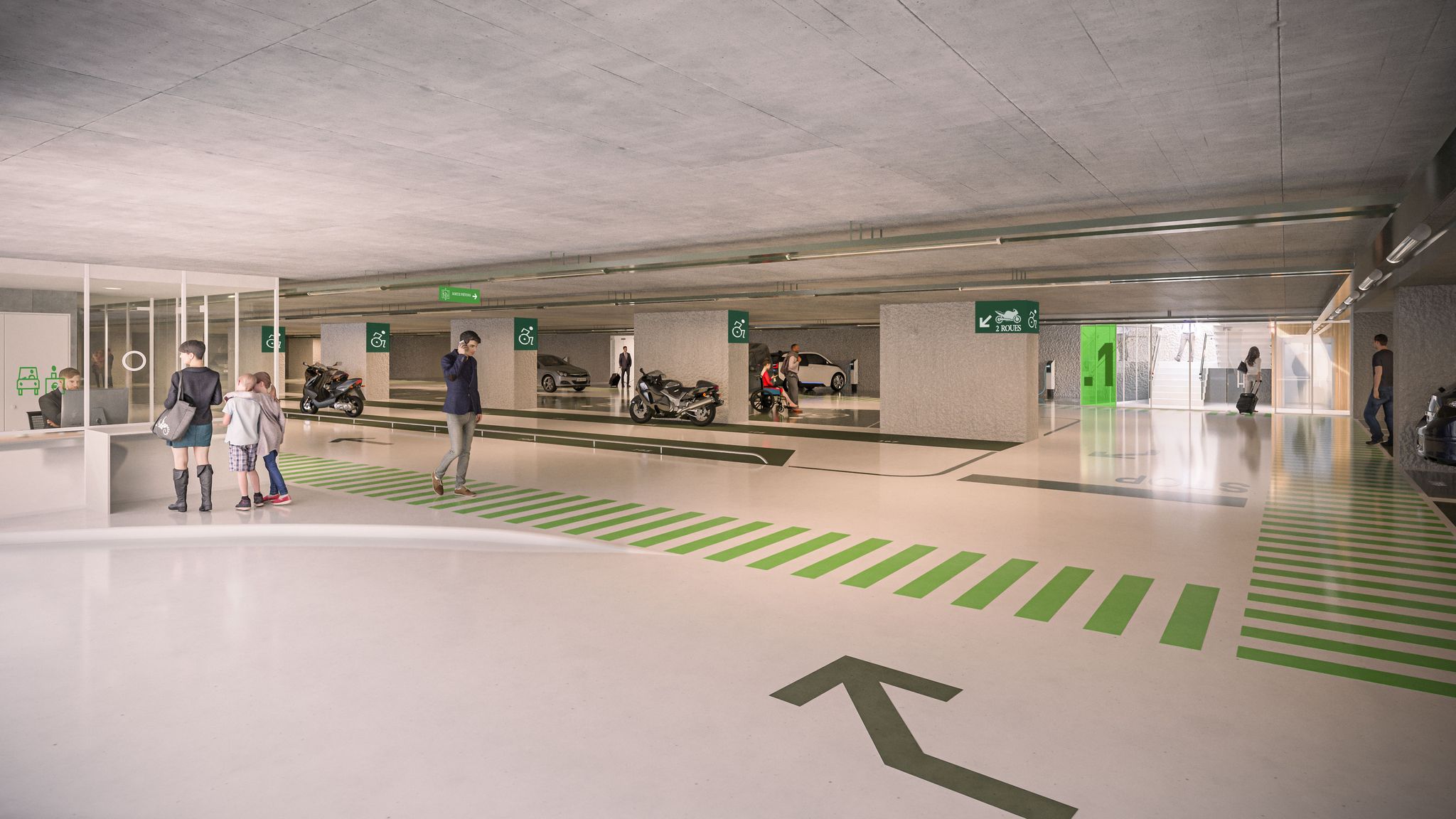 Perspective intérieure pour le projet de Parking Epernay