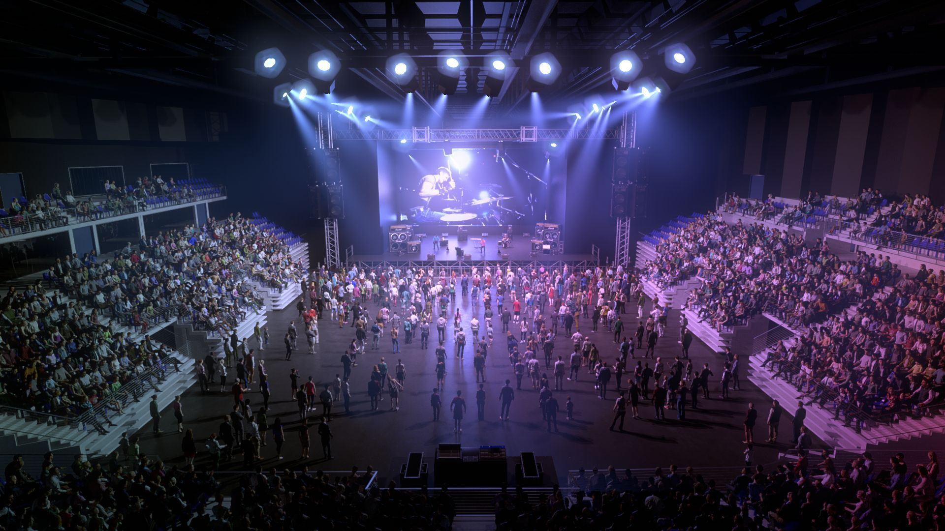 Capture du film séduction vue de la salle de concert pour le projet Arena Futuroscope